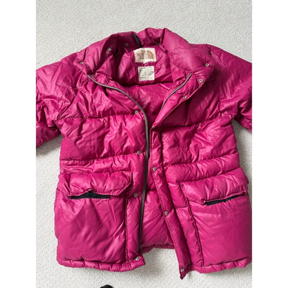 The North Face Vintage Brown Label Down Puffer Jacket Magenta XL - Picture 7 of 10